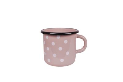 TAZA ESMALTADA LUNARES ROSA 0,4L